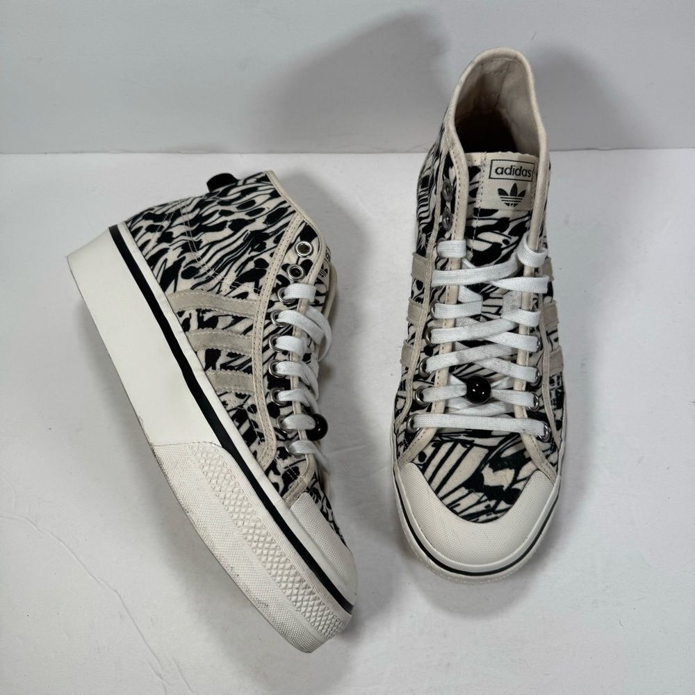 Adidas Nizza Wonder White Butterly Platform Mid Sneakers Women Size 8.5
